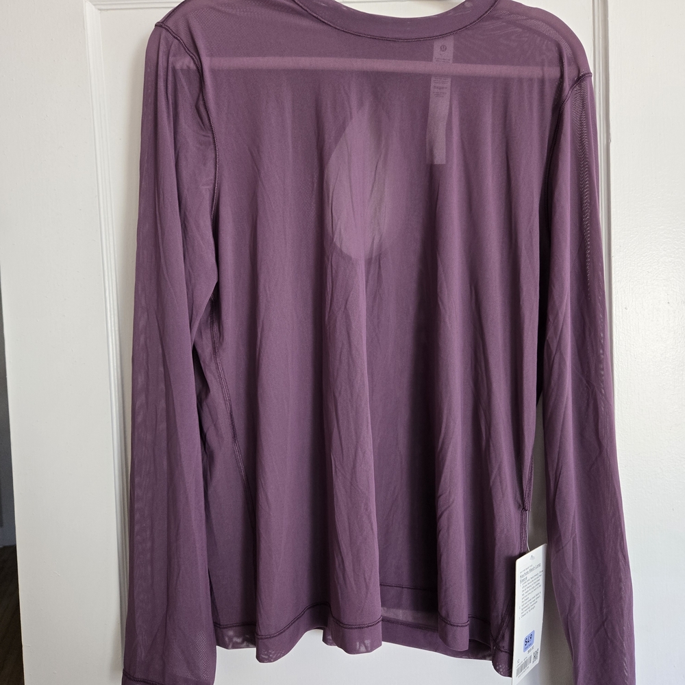 Lululemon Women's Sheer Purple Long Sleeve Shirt